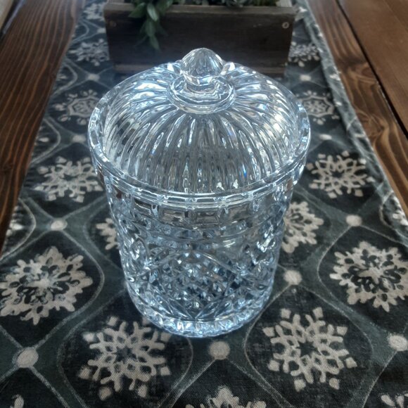 Godinger Dublin Cut Crystal Biscuit Barrel & Lid Container 8805111 - Picture 5 of 5